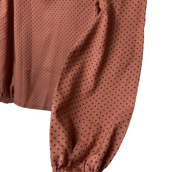 Givenchy Sport Vintage Brown & Black Polka Dot Button Down Blouse - Size 12 - Picture 8 of 8